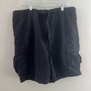 Lands End Mens‎ Board Swim Shorts Black Adjustable Waist Cargo Pockets XL 40-42